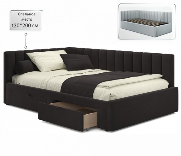 Кровать полутораспальная Milena 2000x1200 NMB_TE-00005458