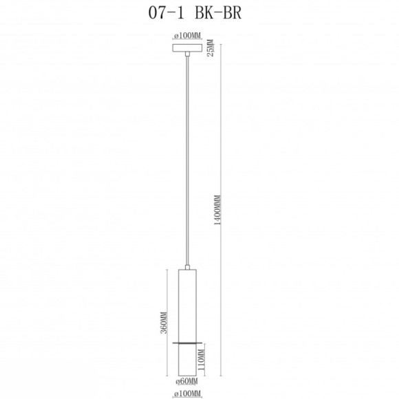Подвесной светильник iLamp Lofty 10705-1 BK-BR