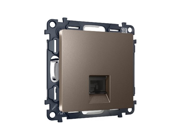 Комплект механизма телефонной розетки RJ-11(4P4C) со шторкой Ambrella Volt Alfa MA642030