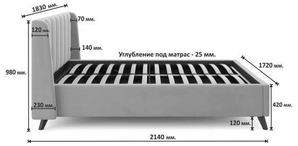Кровать двуспальная Betsi NMB_TE-00004589