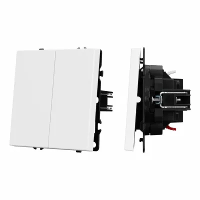 Выключатель проходной 2 кл софт-тач белый кварц Arlight SWT-MKP2-SFPL-WH (250V, 10A) 054242(1)