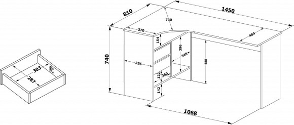 Стол письменный СПм-25Л SK_00-00016791