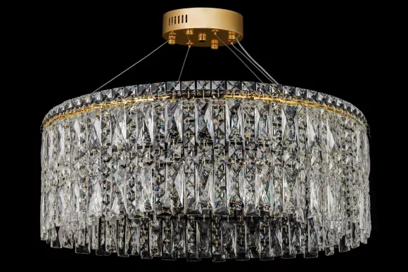 Подвесная люстра Arti Lampadari Ovindoli L 1.5.60.100 G, Золото, Прозрачный, Металл, крупный план Подвесная люстра Arti Lampadari Ovindoli L 1.5.60.100 G, Золото, Прозрачный, Металл, крупный план