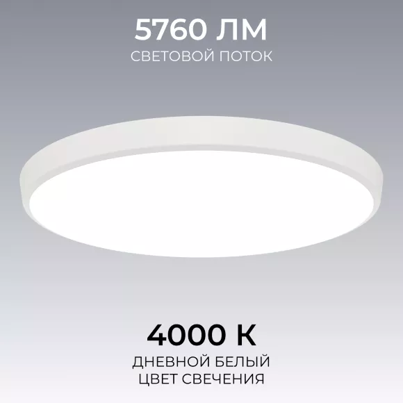 Потолочный светильник OGM Plain O18-155, Белый, Нейтральный белый, Металл
