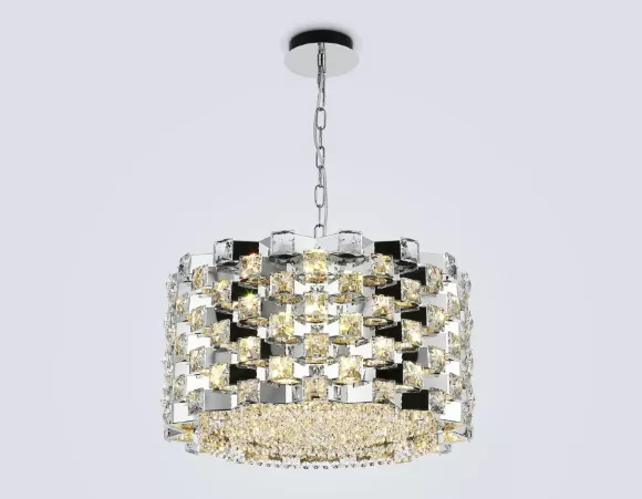 Подвесная люстра Ambrella Light High Light Crystal LH41001, Хром, Прозрачный, Металл Подвесная люстра Ambrella Light High Light Crystal LH41001, Хром, Прозрачный, Металл