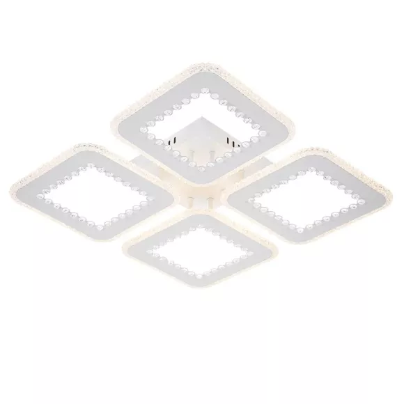 Потолочный светильник Escada Dew 10231/4LED, Белый, Прозрачный, От теплого до холодного, светодиодный модуль Потолочный светильник Escada Dew 10231/4LED, Белый, Прозрачный, От теплого до холодного, светодиодный модуль