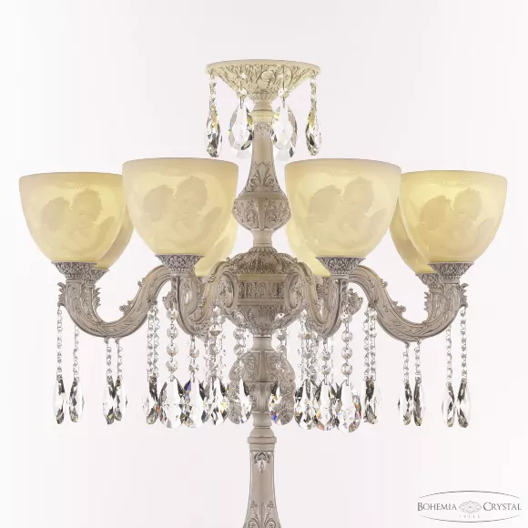 Торшер Bohemia Ivele Crystal AL79101T/8/175 A WMN P1 U Angel, Белый, Металл, Керамика, крупный план