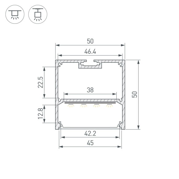 Профиль Arlight SL-LINE-5050-3000 ANOD (BY) (Алюминий) 061754