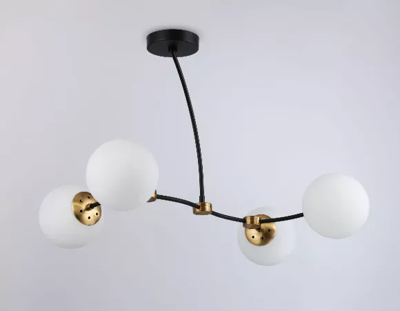 Люстра на штанге Ambrella Light Modern TR2544, Черный, Белый, Металл Люстра на штанге Ambrella Light Modern TR2544, Черный, Белый, Металл