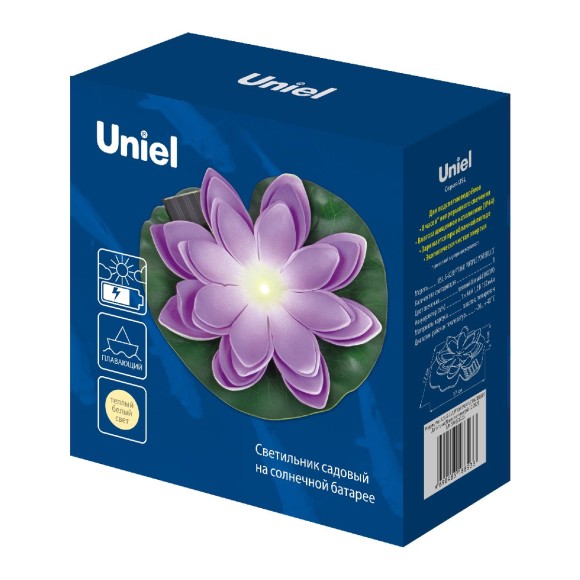 Светильник на солнечной батарее Uniel USL-S-828/PT060 PURPLE WATERLILY UL-00011601