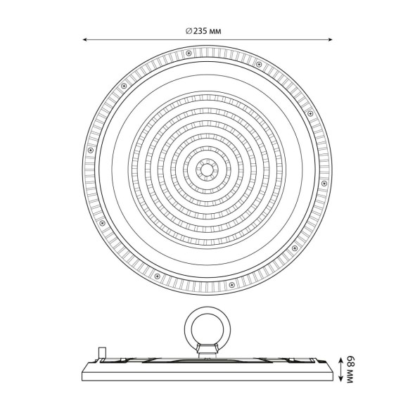 Промышленный светильник Uniel ULY-U37D-100W/6500K IP65 GREY UL-00012784