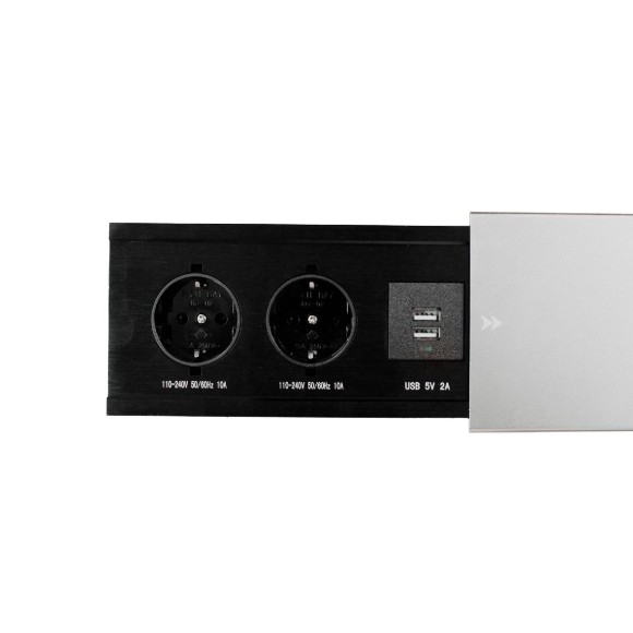 Блок розеток (2 секции + 2 USB с кабелем питания) Mebax 00-00002888