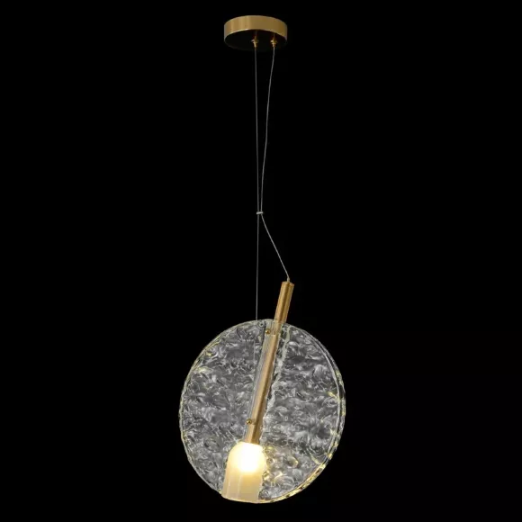 Подвесной светильник Crystal Lux FROZEN SP1 BRASS, Латунь, Прозрачный, Металл, декоративные элементы крупным планом Подвесной светильник Crystal Lux FROZEN SP1 BRASS, Латунь, Прозрачный, Металл, декоративные элементы крупным планом