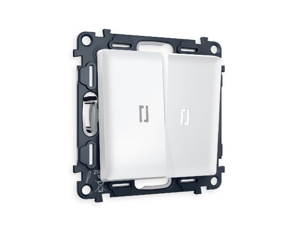 Комплект механизма 2-кл проходного выключателя с подсветкой Ambrella Volt Alfa MA124035