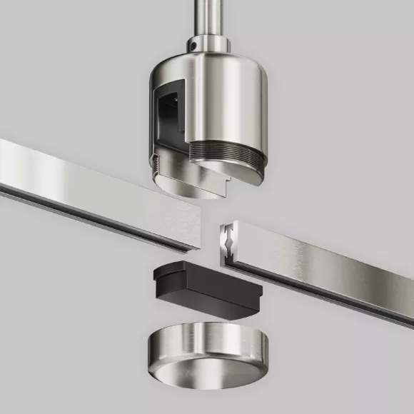 Крепление потолочное с прямым коннектором питания Maytoni Flarity TRA159C-IPCL1-PT, Серебро, Алюминий, Германия, вид снизу