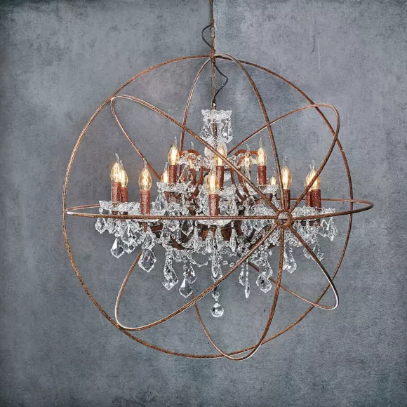 Подвесная люстра LOFT IT Foucaults orb crystal Loft1897/15, Коричневый, Металл, Дизайнерский стиль, декоративные элементы крупным планом Подвесная люстра LOFT IT Foucaults orb crystal Loft1897/15, Коричневый, Металл, Дизайнерский стиль, декоративные элементы крупным планом