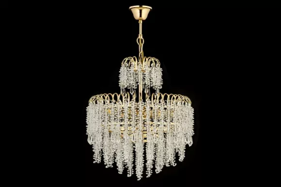 Подвесная люстра Arti Lampadari Daverio E 1.5.40.105 G, Золото, Прозрачный, Металл, декоративные элементы крупным планом
