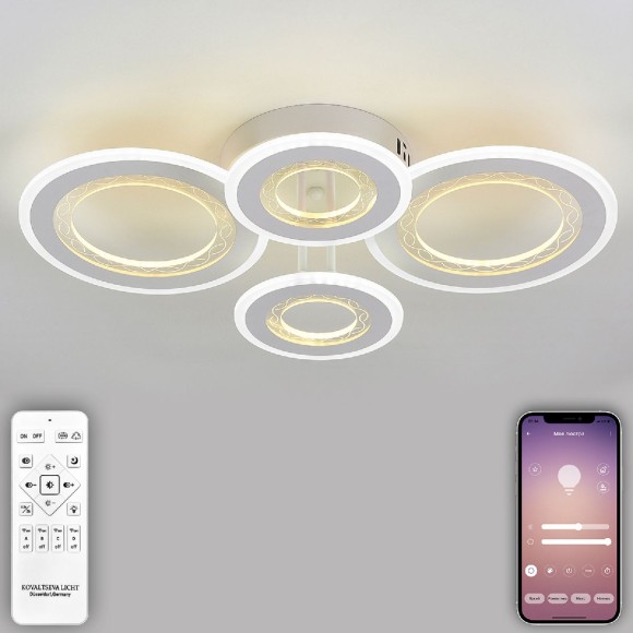 Потолочная светодиодная люстра с пультом управления Natali Kovaltseva Groove LED LAMPS 81196