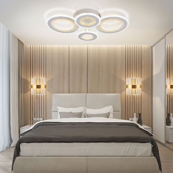 Потолочная светодиодная люстра с пультом управления Natali Kovaltseva Groove LED LAMPS 81196