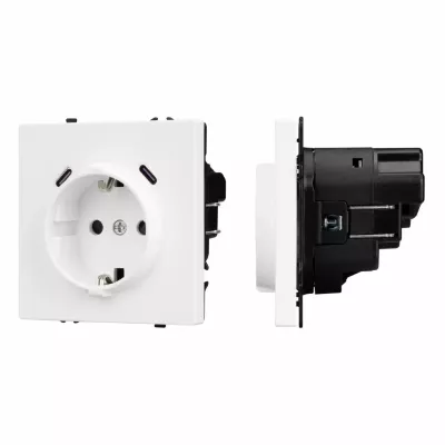 Механизм розетки с USB зарядкой Arlight SCT-NOBE-MUCC-SFPL-WH (230V, 16A) 061818