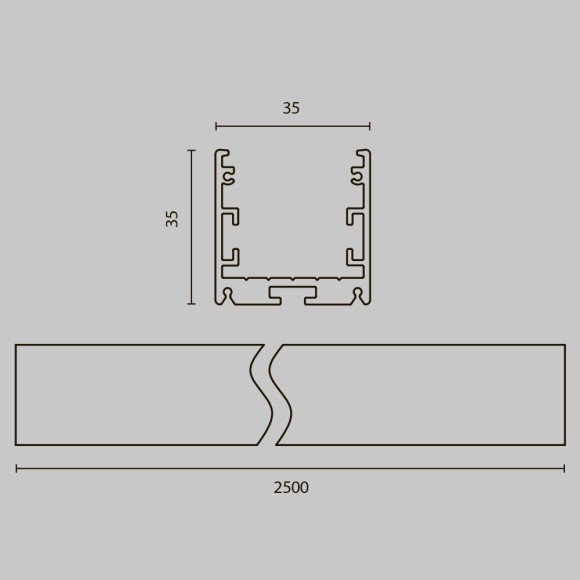 Радиусный профиль Maytoni Led strip ALM-3535R-B-D-2.5M