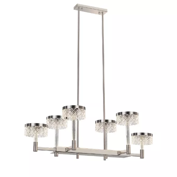 Подвесная люстра Delight Collection MD21020075 MD21020075-6B satin nickel, Никель, Прозрачный, Теплый белый Подвесная люстра Delight Collection MD21020075 MD21020075-6B satin nickel, Никель, Прозрачный, Теплый белый
