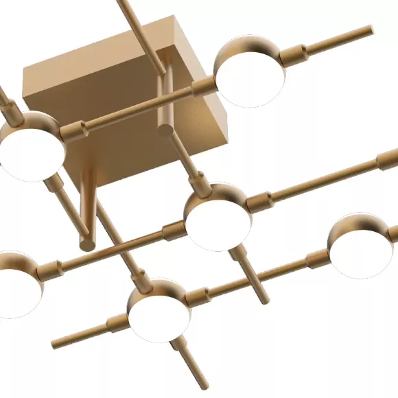 Потолочная люстра DeLight Collection Molecular MX18001067-10A gold, Матовое золото, Белый, Теплый белый Потолочная люстра DeLight Collection Molecular MX18001067-10A gold, Матовое золото, Белый, Теплый белый