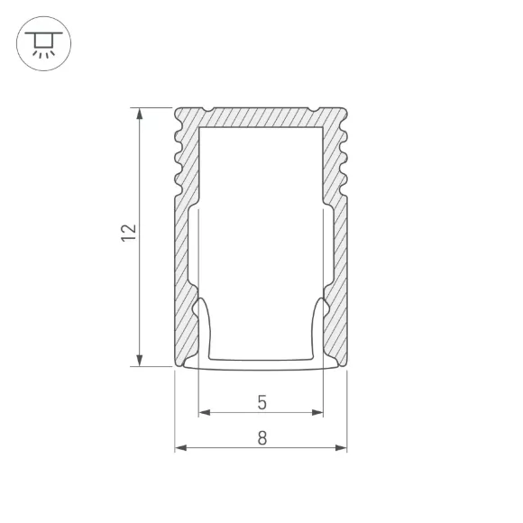 Алюминиевый профиль Arlight SL-MINI-8-H12-2000 WHITE 037107