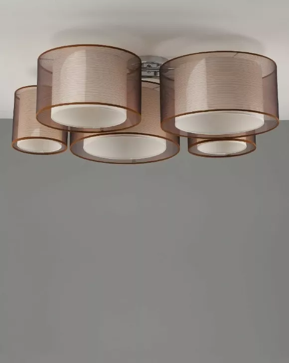 Потолочный светильник Moderli Room V10624-5C, Хром, Коричневый, Металл, крупный план