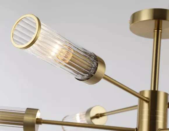 Люстра на штанге Ambrella Light High Light Modern LH55161, Латунь, Прозрачный, Металл, крупный план