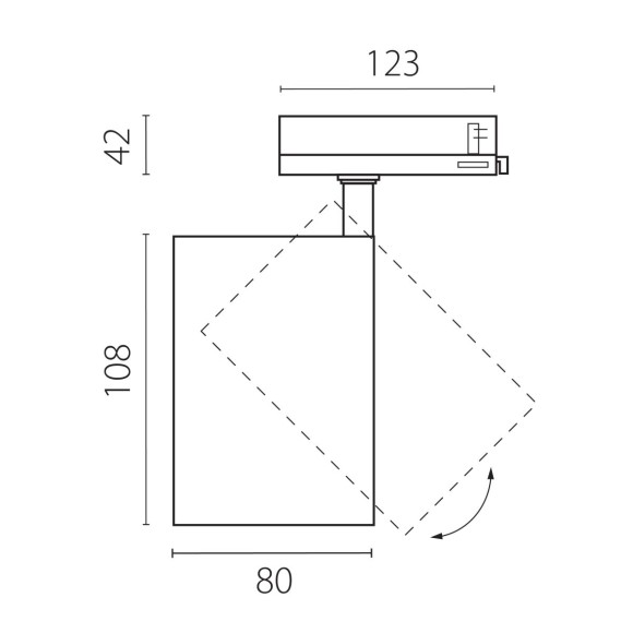 Трековый трехфазный светильник Quattro LED 15G с адаптером Lightstar Alta Base A5347QT15G