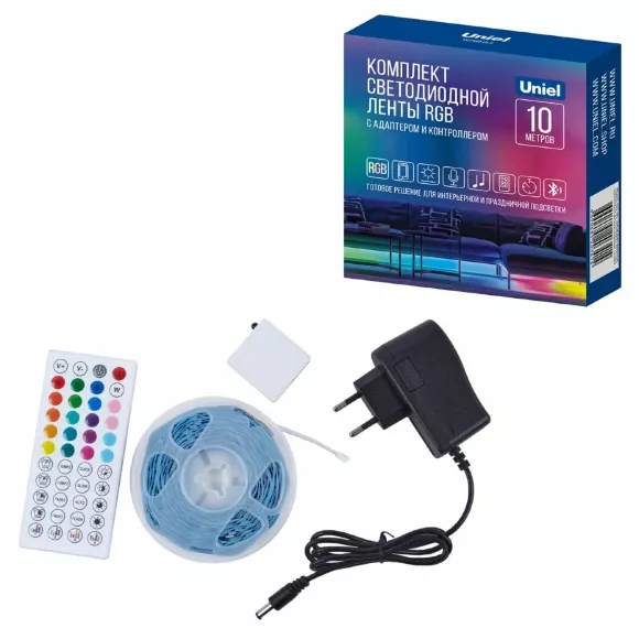 Светодиодная лента (комплект) Uniel ULS-A01 10M/RGB/BT RRP24C01 UL-00012815