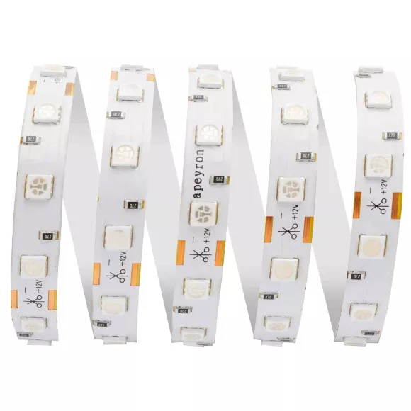 Светодиодная лента Apeyron 12В СТ 14,4Вт/м smd5050 60д/м IP20 5м синяя 00-50 Светодиодная лента Apeyron 12В СТ 14,4Вт/м smd5050 60д/м IP20 5м синяя 00-50