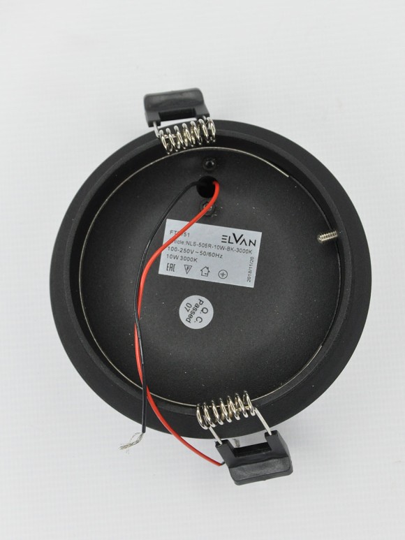 Встраиваемый светильник Elvan VLS-505R-10W-WW-Bk