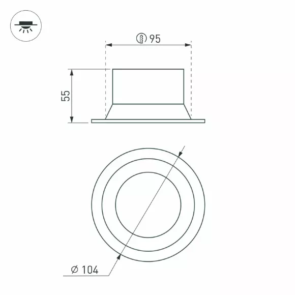 Встраиваемый светильник даунлайт Arlight MS-BREEZE-BUILT-R104-12W Warm2700 (BK, 85 deg, 230V) (IP20 Металл) 054716 Встраиваемый светильник даунлайт Arlight MS-BREEZE-BUILT-R104-12W Warm2700 (BK, 85 deg, 230V) (IP20 Металл) 054716