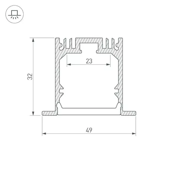Профиль Arlight SL-LINIA49-F-2000 ANOD 019313, Металл Профиль Arlight SL-LINIA49-F-2000 ANOD 019313, Металл