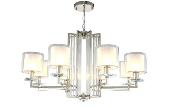 Подвесная люстра Crystal Lux Nicolas NICOLAS SP-PL8 NICKEL/WHITE