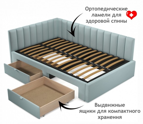 Кровать полутораспальная Milena 2000x1200 NMB_TE-00005460