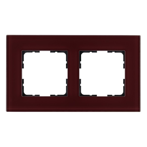 Рамка 2-постовая стекло цвет Гранатовый Jasmart G1002GH