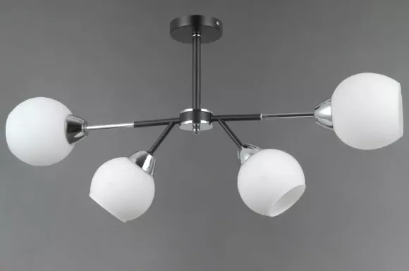 Люстра на штанге Illumico IL0715-4CSQ-24 BK CR LIBRA, Черный, Белый, Металл Люстра на штанге Illumico IL0715-4CSQ-24 BK CR LIBRA, Черный, Белый, Металл