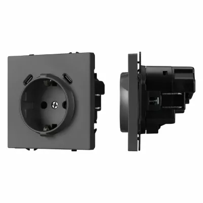 Механизм розетки с USB зарядкой Arlight SCT-NOBE-MUCC-SFPL-GR (230V, 16A) 061816