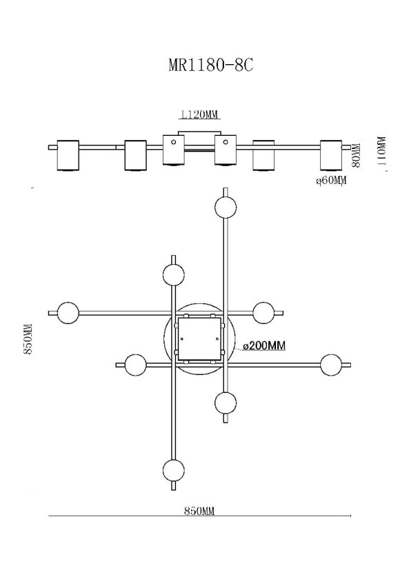 Потолочная люстра MyFar Gella MR1180-8C