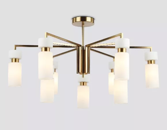 Люстра на штанге Ambrella Light High Light Heigh Light LH56128, Латунь, Белый, Металл Люстра на штанге Ambrella Light High Light Heigh Light LH56128, Латунь, Белый, Металл