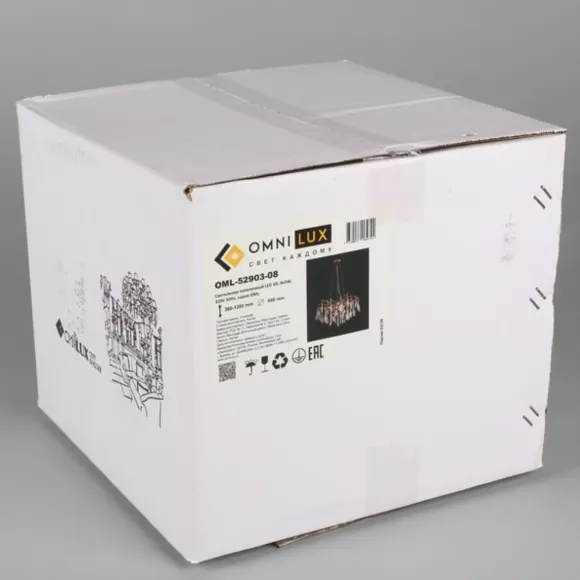 Подвесная люстра Omnilux Batelli OML-52903-08, Латунь, Прозрачный, Металл, упаковка