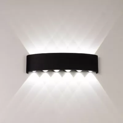 Уличный настенный светильник AM Group AM307-12X1W BK 4000K