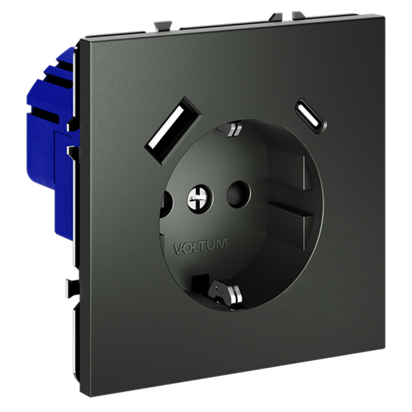 Розетка с USB, A+C Voltum S70 VLS040506