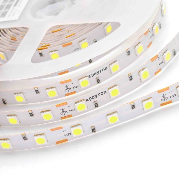 Светодиодная лента Apeyron 12В СТ 14,4Вт/м smd5050 60д/м IP67 (НАНО) 700Лм/м 5м 6500К 00-73