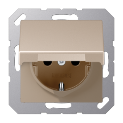Розетка 2K+З cо шторками и крышкой Jung A1520BFKIKLCH