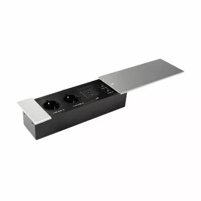 Блок розеток JX (Slide Top) (2 секции RJ-45 + 2 USB с кабелем питания) Mebax 00-00002890