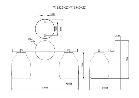 Спот Moderli Adalina V11837-2C